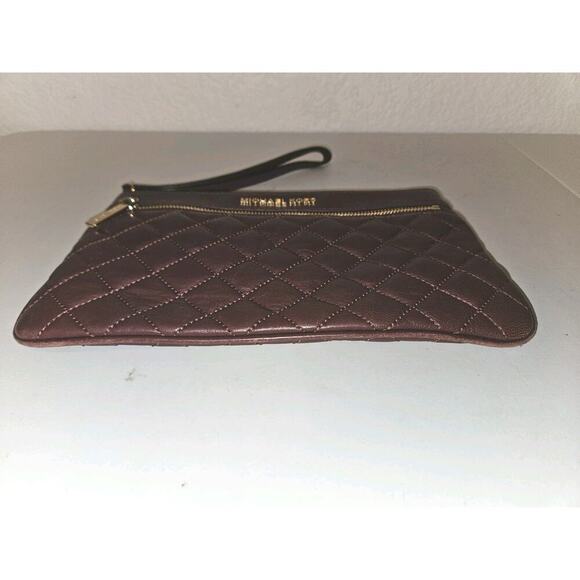 Michael Kors Burgundy Leather Selma Clutch Wristlet Pouch 10.5x6 EUC